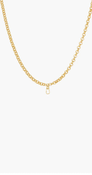 Rolo necklace with clasp gold plated (43cm)