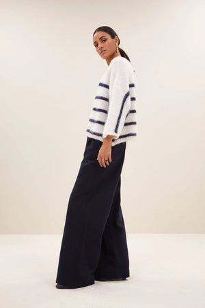 fleur stripe pullover | marine stripe