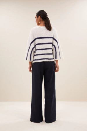 fleur stripe pullover | marine stripe