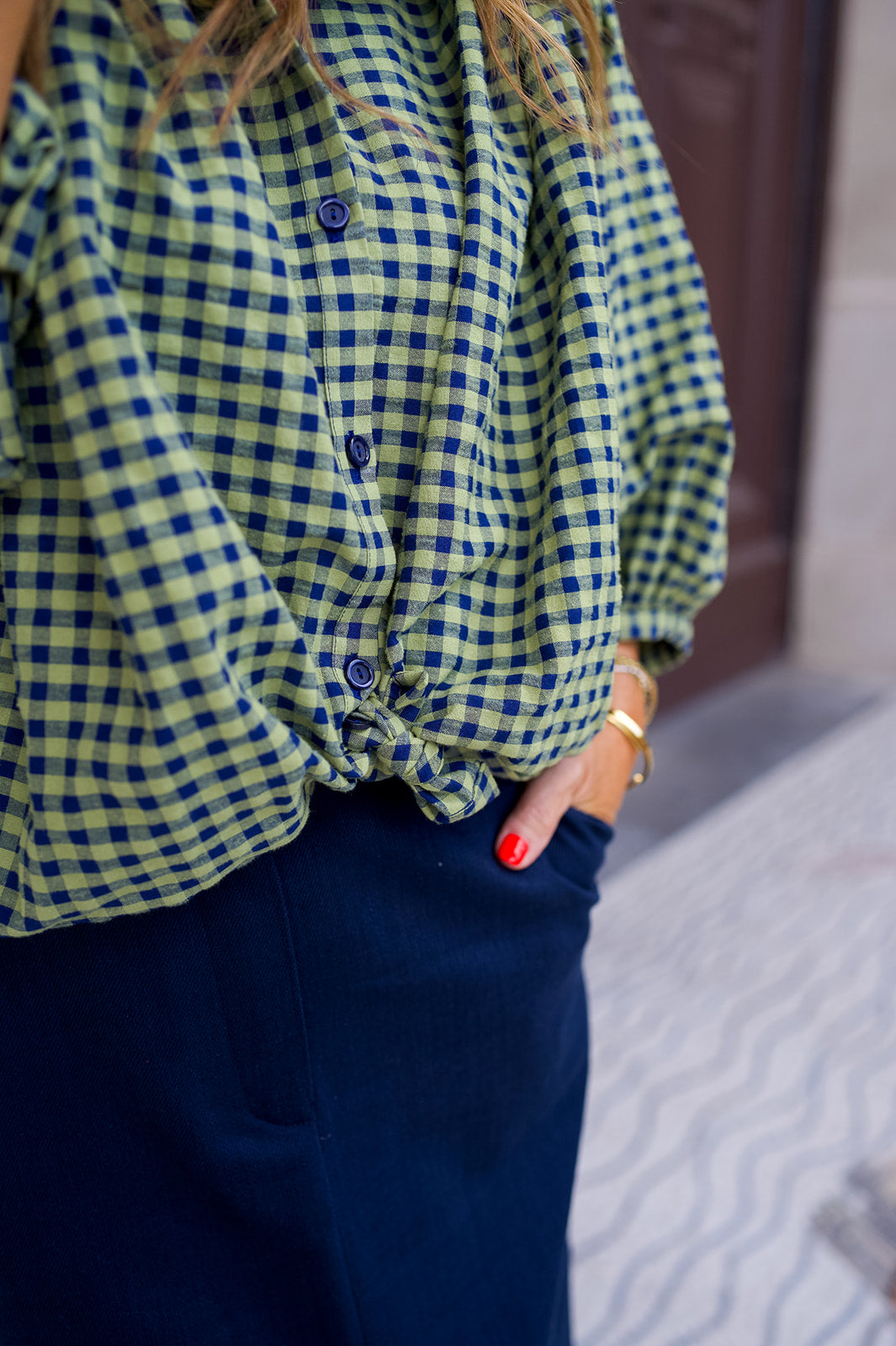 Magdalena Blouse Green Check