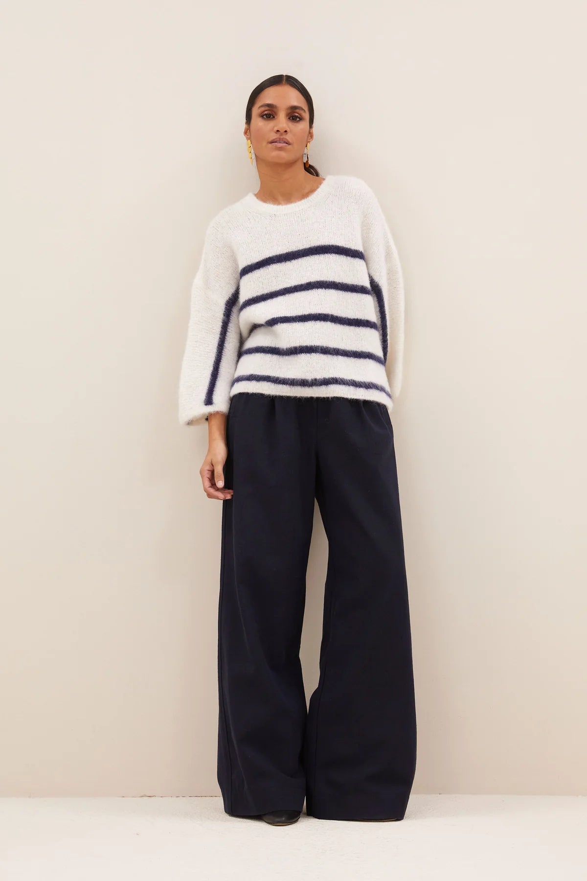 fleur stripe pullover | marine stripe