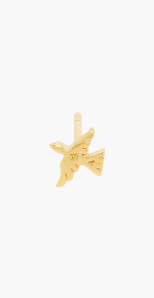 Lucky swallow stud gold plated