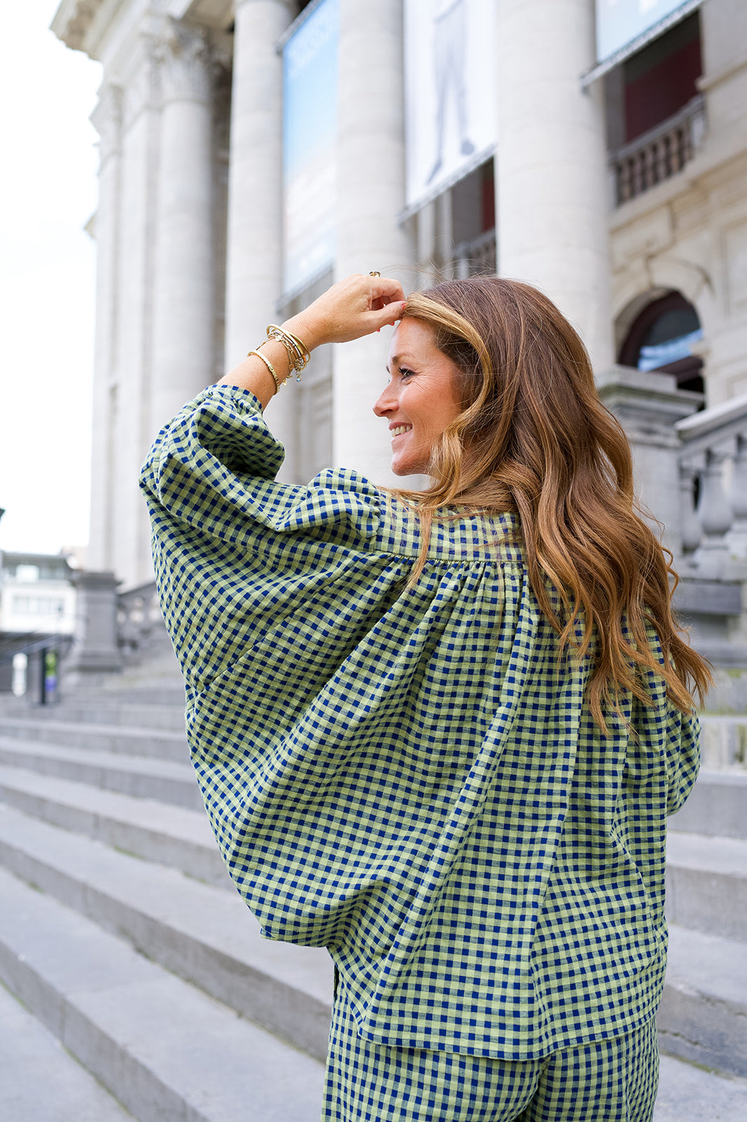 Magdalena Blouse Green Check