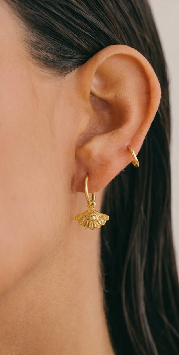 Rosario fan earring gold plated