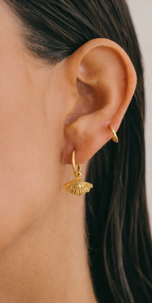 Rosario fan earring gold plated