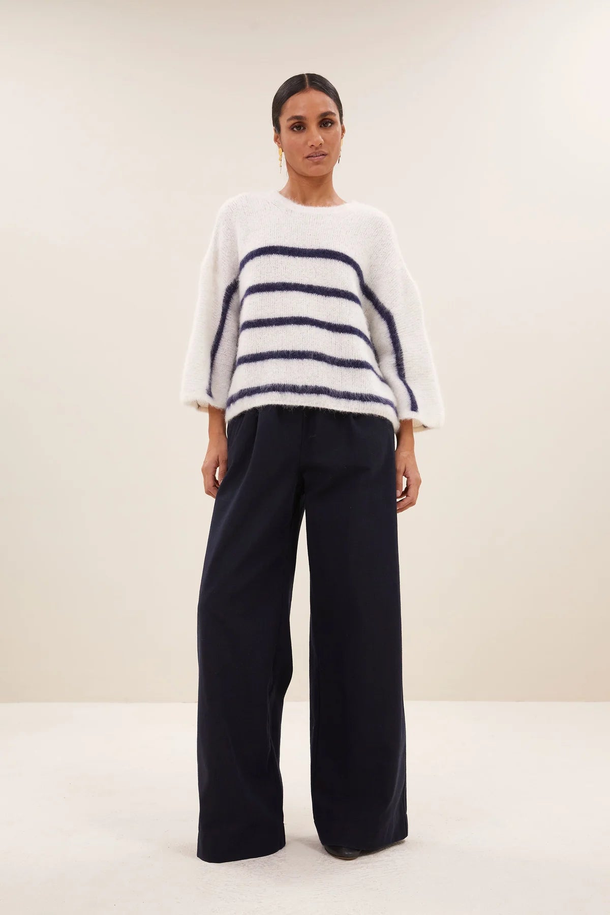 fleur stripe pullover | marine stripe