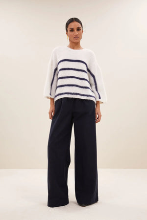 fleur stripe pullover | marine stripe