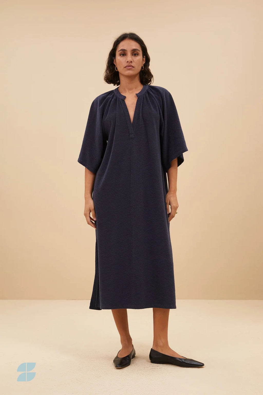 louisa slub dress | midnight