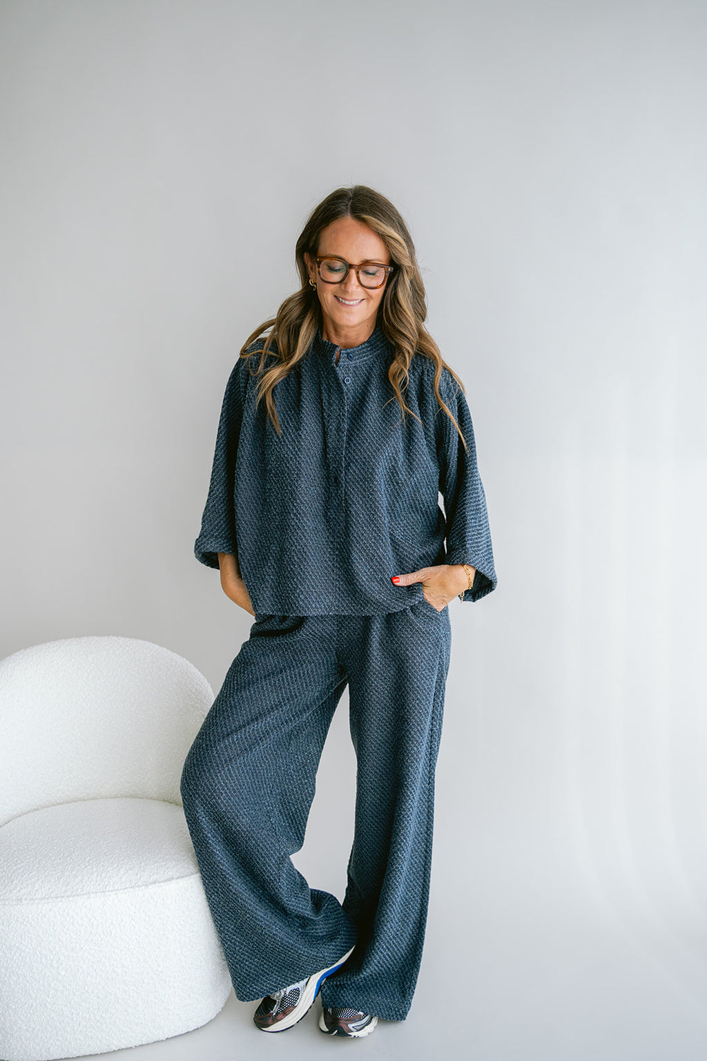 Sam Pants Navy Tweed