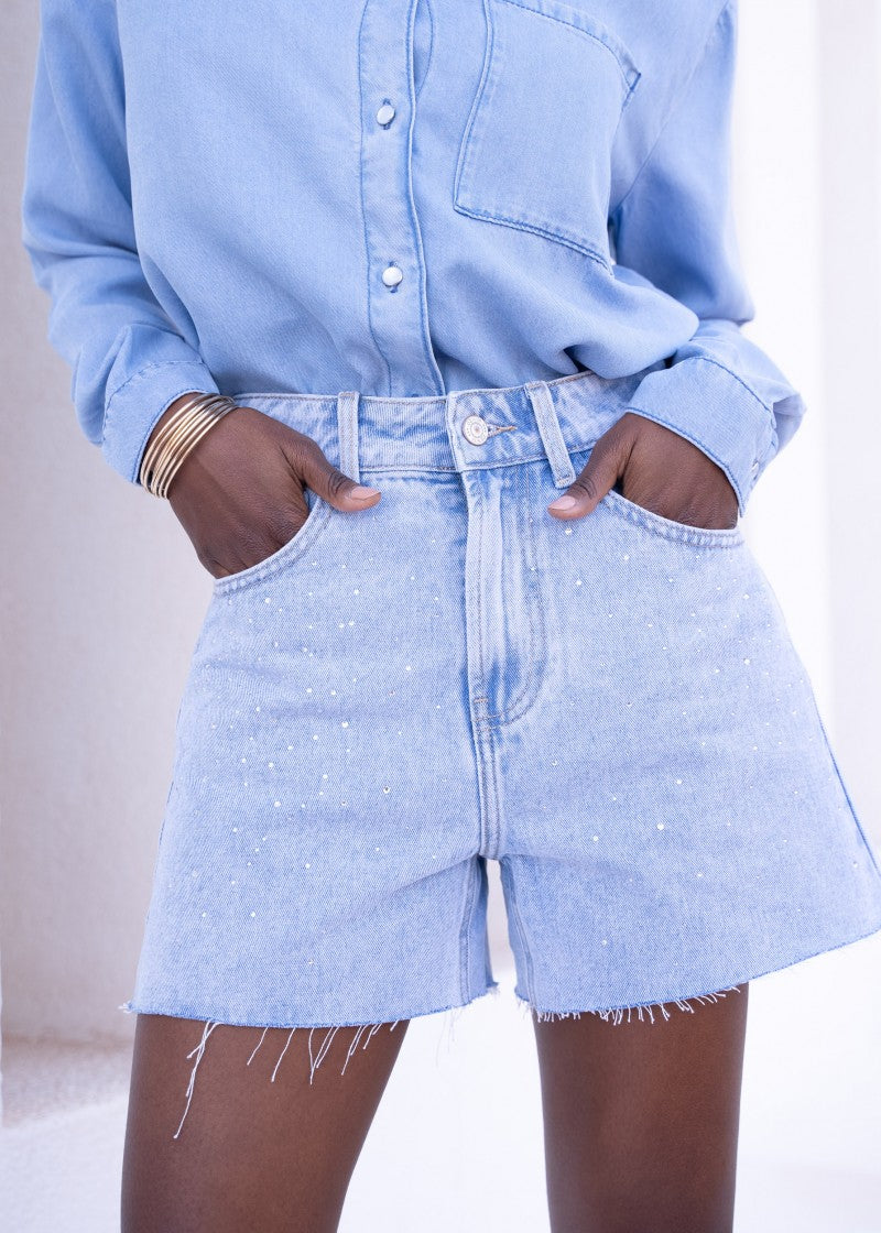 Short denim clair