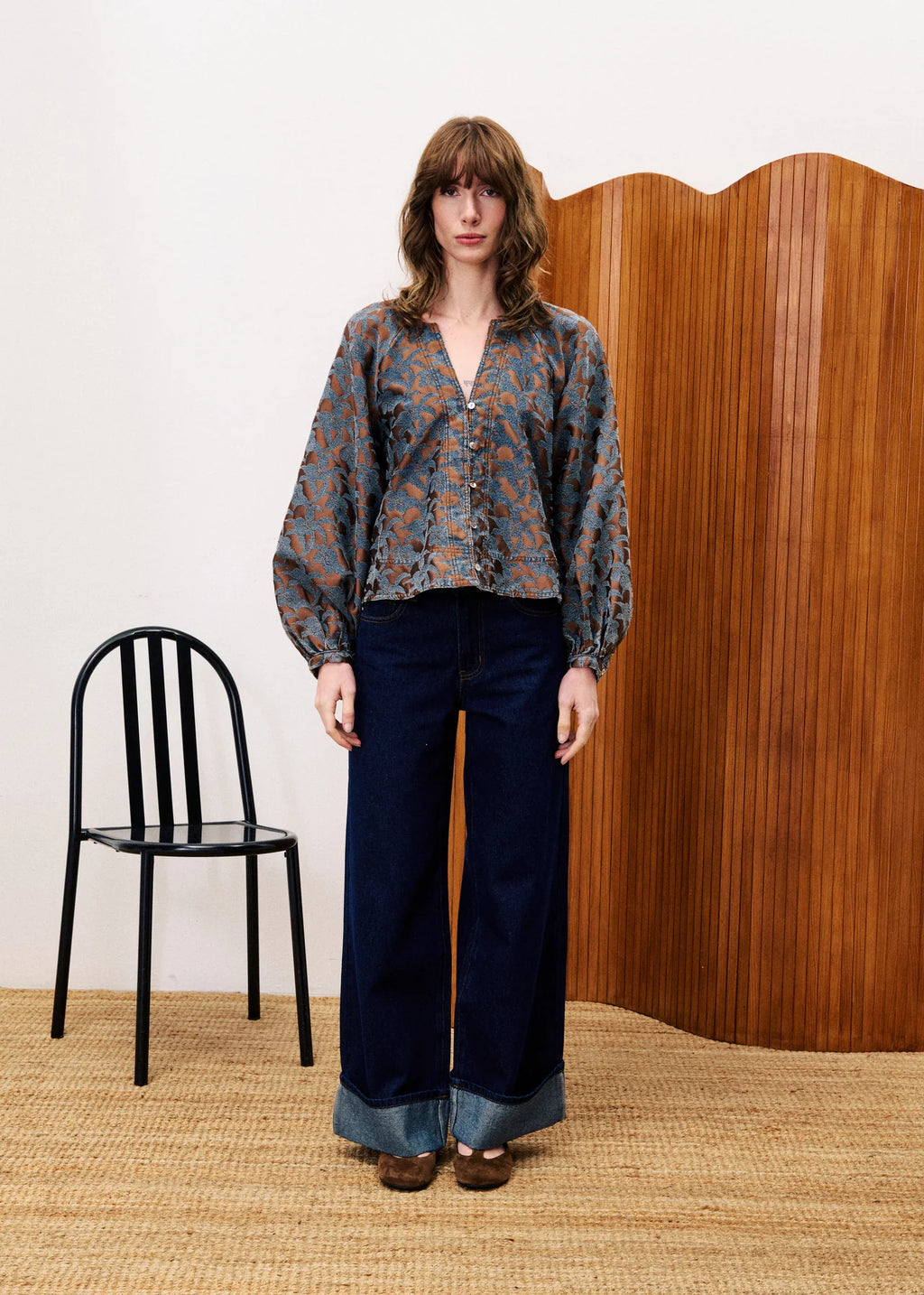BLOUSE BOLDO MARRON GLACE