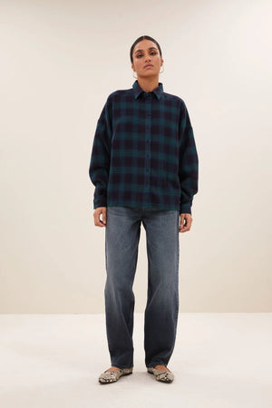 jada check blouse | bottle green check