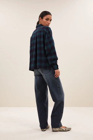 jada check blouse | bottle green check