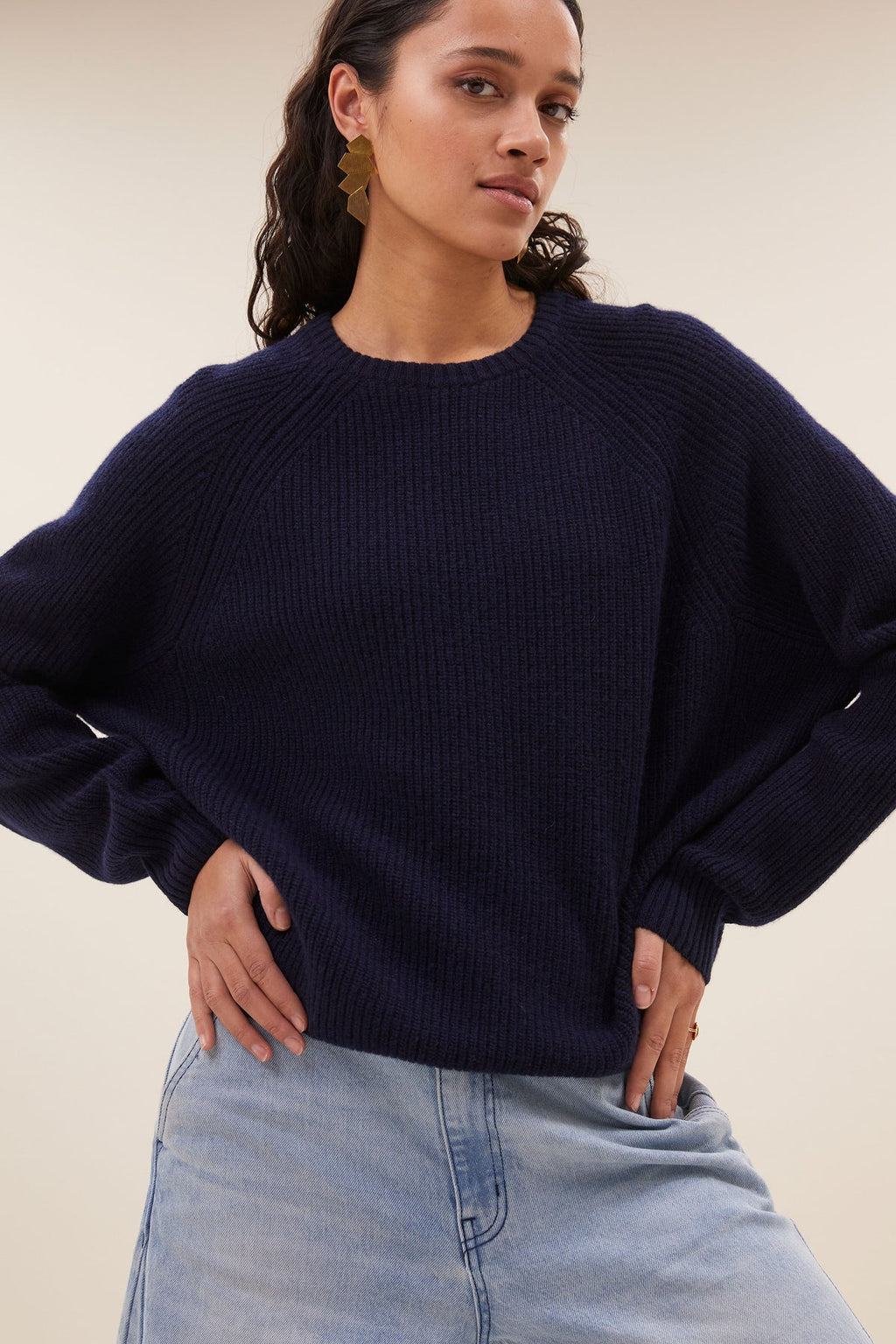 meadow roundneck pullover | midnight