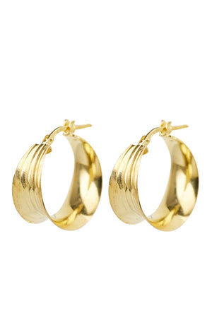 Oorbellen - Ring stripe - Gold plated