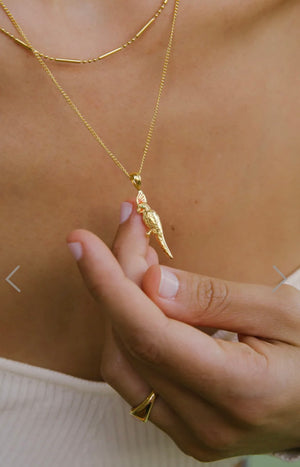Parrot necklace gold plated